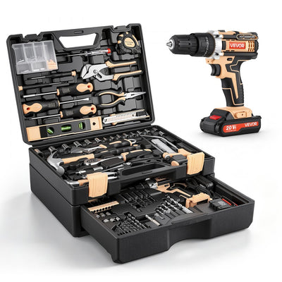 Vevor Tool Kit 318-Piece General Household Tool Kit with 20V Cordless Drill New