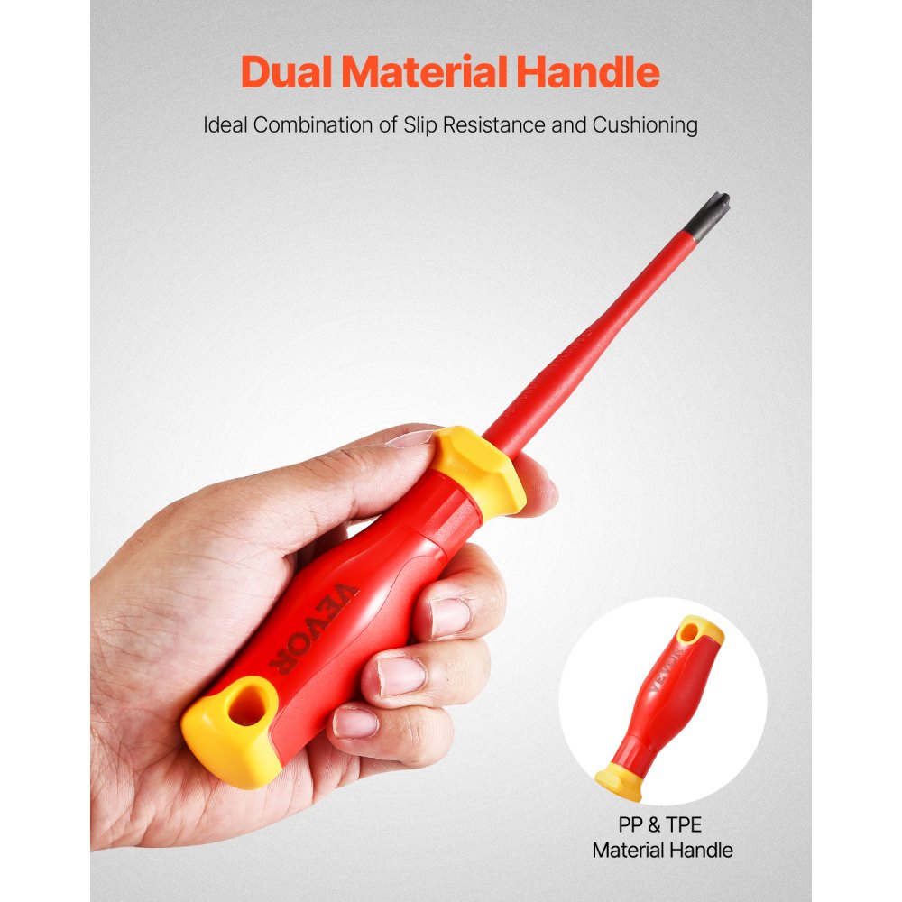 VEVOR Insulated Screwdriver Set, 50-Piece Professional Electrical Screwdriver Set, 1000V Insulated Electrician Tool, with Magnetic Tips, T-Handle Hex Wrench, Screwdriver, Single-Pole Voltage Tester