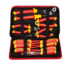 VEVOR Insulated Screwdriver Set, 12-Piece Professional Electrical Screwdriver Set, 1000V Insulated Electrician Tool Set, with Magnetic Phillips Slotted Tips, Insulated Pliers, and Diagonal Pliers