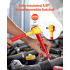 VEVOR Insulated Socket Set, 16-Piece Insulated Wrench Tool Set, 1000V Insulated Socket Tool, with Insulated Sockets, Insulated T-Handle Wrench, Drive Rachet, Extensions, for Electricians Home Repair