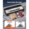 VEVOR Vacuum Sealer Machine, 80Kpa 120W Powerful Compact Food Sealer, 7-in-1 Multi-Functional Food Vacuum Sealer, Automatic Air Sealing System with Built-in Cutter with 10 Vacuum Bags & 1 Bag Roll