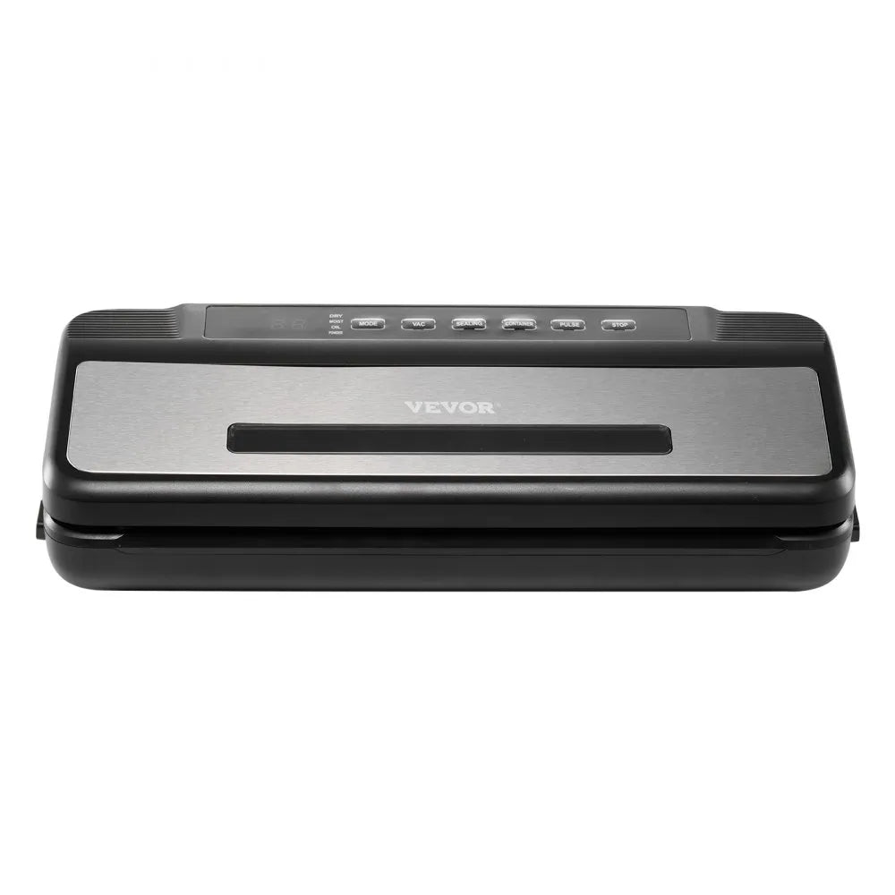 VEVOR Vacuum Sealer Machine, 80Kpa 120W Powerful Compact Food Sealer, 7-in-1 Multi-Functional Food Vacuum Sealer, Automatic Air Sealing System with Built-in Cutter with 10 Vacuum Bags & 1 Bag Roll