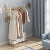 VEVOR Clothes Rack with Wheels, Heavy Duty Clothing Garment Rack with Hanging Rod and Bottom Storage Area, Adjustable Length Clothing Rack, 2 Lockable Wheels