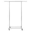 VEVOR Clothes Rack with Wheels, Heavy Duty Clothing Garment Rack with Hanging Rod and Bottom Storage Area, Adjustable Length Clothing Rack, 2 Lockable Wheels