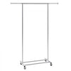 VEVOR Clothes Rack with Wheels, Heavy Duty Clothing Garment Rack with Hanging Rod and Bottom Storage Area, Adjustable Length Clothing Rack, 2 Lockable Wheels