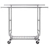 VEVOR Heavy Duty Clothes Rack, Double Hanging Rod Clothing Garment Rack for Hanging Clothes, Adjustable Height and Extendable Length Clothing Rack with Bottom Storage Area, 600 lbs Load Capacity