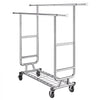 VEVOR Heavy Duty Clothes Rack, Double Hanging Rod Clothing Garment Rack for Hanging Clothes, Adjustable Height and Extendable Length Clothing Rack with Bottom Storage Area, 600 lbs Load Capacity