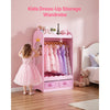 VEVOR Kids Dress Up Storage, with Mirror, Toddler Costume Wardrobe with Drawer, Dress Up Wardrobe Closet for Little Girls, Pretend Storage Dresser, Costume Organizer, for Bedroom, Kids Room, Pink