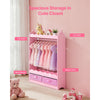VEVOR Kids Dress Up Storage, with Mirror, Toddler Costume Wardrobe with Drawer, Dress Up Wardrobe Closet for Little Girls, Pretend Storage Dresser, Costume Organizer, for Bedroom, Kids Room, Pink