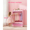 VEVOR Kids Dress Up Storage, with Mirror, Toddler Costume Wardrobe with Drawer, Dress Up Wardrobe Closet for Little Girls, Pretend Storage Dresser, Costume Organizer, for Bedroom, Kids Room, Pink