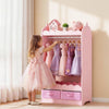 VEVOR Kids Dress Up Storage, with Mirror, Toddler Costume Wardrobe with Drawer, Dress Up Wardrobe Closet for Little Girls, Pretend Storage Dresser, Costume Organizer, for Bedroom, Kids Room, Pink