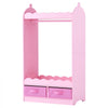 VEVOR Kids Dress Up Storage, with Mirror, Toddler Costume Wardrobe with Drawer, Dress Up Wardrobe Closet for Little Girls, Pretend Storage Dresser, Costume Organizer, for Bedroom, Kids Room, Pink
