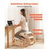 VEVOR Ergonomic Kneeling Chair, Wooden Posture Knee Chair with Adjustable Thick Foam Cushions & Solid Wood Frame, Adjustable Height, Relief for Neck or Back Pain for Home, Office or Meditation, Beige