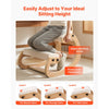 VEVOR Ergonomic Kneeling Chair, Wooden Posture Knee Chair with Adjustable Thick Foam Cushions & Solid Wood Frame, Adjustable Height, Relief for Neck or Back Pain for Home, Office or Meditation, Beige