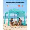 VEVOR Beach Cabana, 6 x 6 ft Beach Canopy with Side Wall, UPF 50+ Protection Easy Setup Cabana Tent with Sand Pockets, Large Portable Shade Sun Shelter, Outdoor Umbrella for Whole Family & Friends