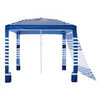 VEVOR Beach Cabana, 8 x 8 ft Beach Canopy with Side Wall, UPF 50+ Protection Easy Setup Cabana Tent with Sand Pockets, Adjustable Height Portable Shade Sun Shelter Umbrella for Family, Navy Stripes