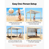 VEVOR Beach Cabana, 8 x 8 ft Beach Canopy with Side Wall, UPF 50+ Protection Easy Setup Cabana Tent with Sand Pockets, Adjustable Height Portable Shade Sun Shelter Umbrella for Family & Friends, Khaki