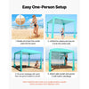 VEVOR Beach Cabana, 8 x 8 ft Beach Canopy with Side Wall, UPF 50+ Protection Easy Setup Cabana Tent with Sand Pockets, Adjustable Height Portable Shade Sun Shelter Umbrella for Family & Friends, Green