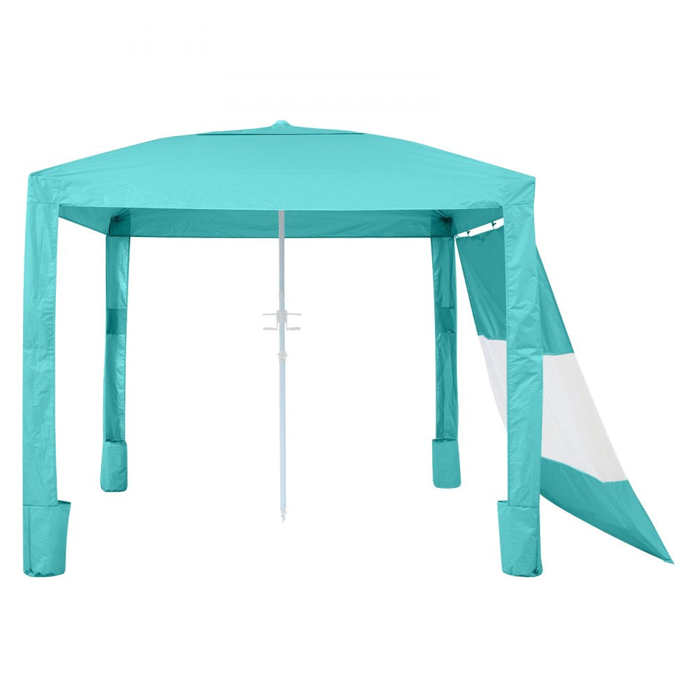 VEVOR Beach Cabana, 8 x 8 ft Beach Canopy with Side Wall, UPF 50+ Protection Easy Setup Cabana Tent with Sand Pockets, Adjustable Height Portable Shade Sun Shelter Umbrella for Family & Friends, Green