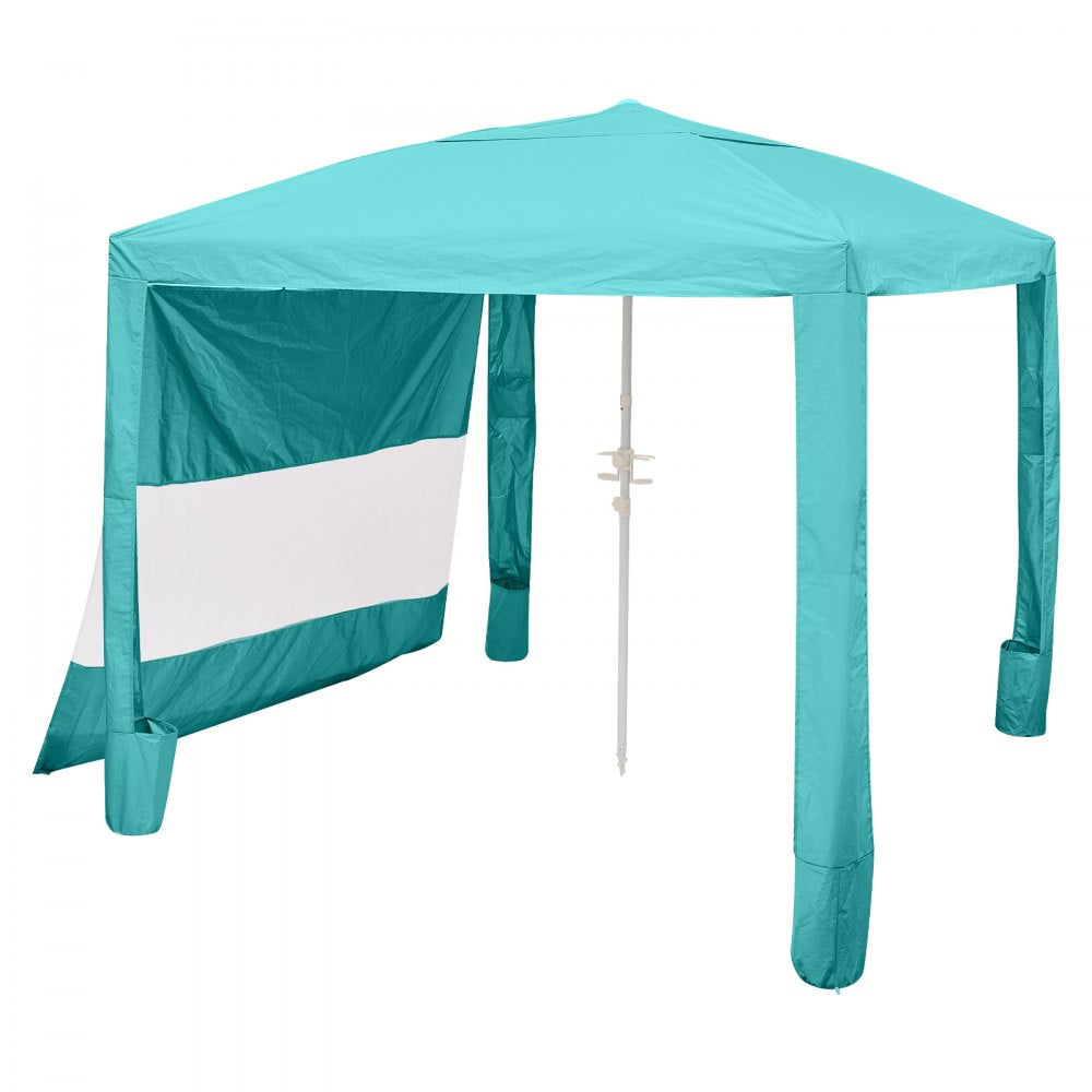VEVOR Beach Cabana, 8 x 8 ft Beach Canopy with Side Wall, UPF 50+ Protection Easy Setup Cabana Tent with Sand Pockets, Adjustable Height Portable Shade Sun Shelter Umbrella for Family & Friends, Green
