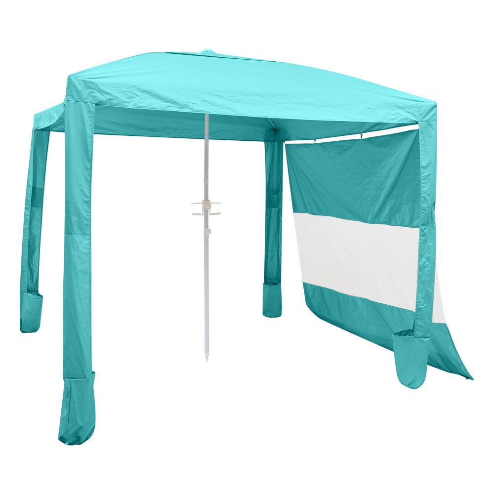 VEVOR Beach Cabana, 8 x 8 ft Beach Canopy with Side Wall, UPF 50+ Protection Easy Setup Cabana Tent with Sand Pockets, Adjustable Height Portable Shade Sun Shelter Umbrella for Family & Friends, Green