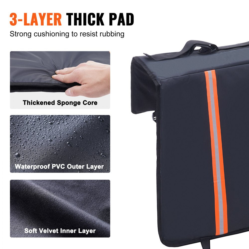 VEVOR Tailgate Bike Pad, 62" Truck Tailgate Pad Carry 6 Mountain Bikes, Tailgate Protection Pad with Reflective Strips and Tool Pockets, Tailgate Pad with Rear Camera Opening for Pickup Trucks