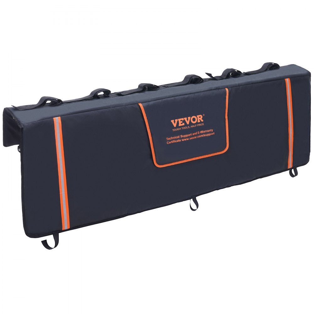 VEVOR Tailgate Bike Pad, 62" Truck Tailgate Pad Carry 6 Mountain Bikes, Tailgate Protection Pad with Reflective Strips and Tool Pockets, Tailgate Pad with Rear Camera Opening for Pickup Trucks