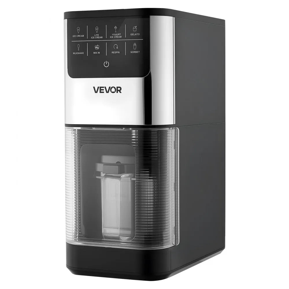 VEVOR Ice Cream Maker, 7-in-1 Frozen Treat Maker for Gelato, Sorbet, Milkshake, Frozen Yogurt & Lite Ice Cream, Homemade Ice-Cream Machine with One-Touch Mix-in + Respin for Smooth, Creamy Texture