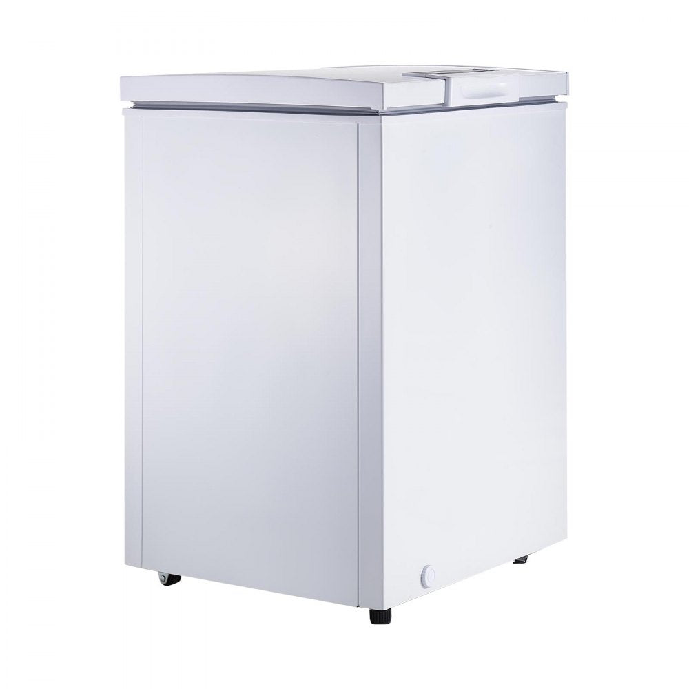 VEVOR Chest Freezer, 3.3 Cu.ft Compact Deep Freezer, Free Standing Top Open Door Chest Freezers with 2 Removable Baskets & Adjustable Thermostat - Energy Saving, Low Noise & Garage Ready, White