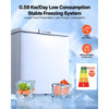 VEVOR Chest Freezer, 5 Cu.ft Compact Deep Freezer, Free Standing Top Open Door Chest Freezers with 2 Removable Baskets & Adjustable Thermostat - Energy Saving, Low Noise & Garage Ready, White