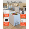 VEVOR Chest Freezer, 5 Cu.ft Compact Deep Freezer, Free Standing Top Open Door Chest Freezers with 2 Removable Baskets & Adjustable Thermostat - Energy Saving, Low Noise & Garage Ready, White