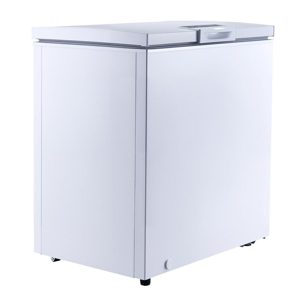 VEVOR Chest Freezer, 5 Cu.ft Compact Deep Freezer, Free Standing Top Open Door Chest Freezers with 2 Removable Baskets & Adjustable Thermostat - Energy Saving, Low Noise & Garage Ready, White