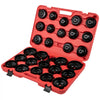 VEVOR Oil Filter Socket Set, 30 Pcs Oil Filter Wrench Set, Sturdy Steel Oil Filter Socket, 3/8\" Oil Filter Socket, Low Profile Oil Filter Socket Set For Easy Access, Oil Filter Wrench Cap Set with Ca