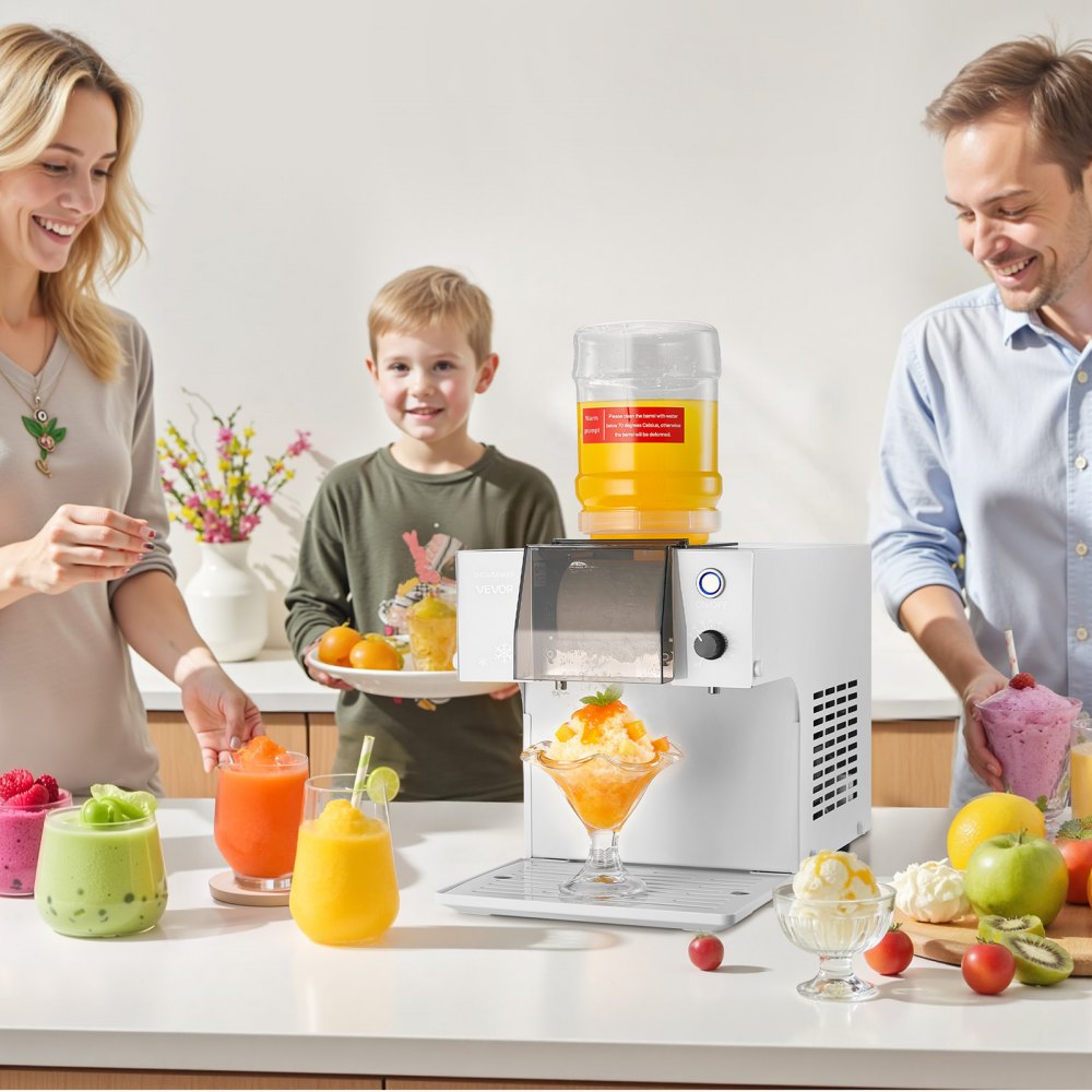 VEVOR Snowflake Ice Machine, 88LBS/24H Snowflake Ice Maker, Ice-Shaver Machine with Stainless Steel Blade, Electric Snow Cone Maker with 0.48 Gal Tank, 90S Fast Pre-Cooling, for Home & Small Gathering