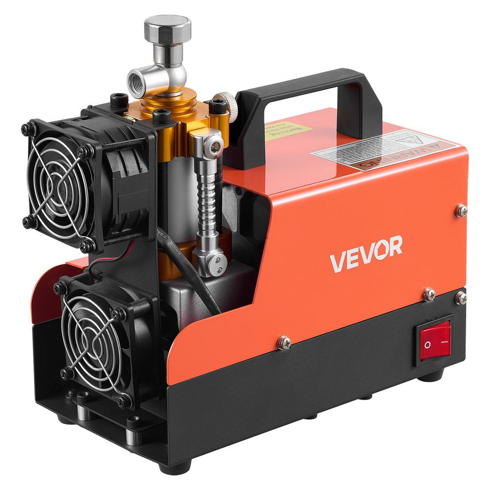 VEVOR PCP Air Compressor 4500PSI PCP Airgun Compressor & External Converter, Manual Stop 250W DC12V/AC120V Portable Paintball Tank Compressors for Air Rifle, Scuba Diving Bottle