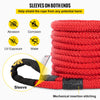 VEVOR 1\" x 31.5\' Recovery Tow Rope, 33,500 lbs, Heavy Duty Nylon Double Braided Kinetic Energy Rope with Loops and Protective Sleeves, for Truck Off-Road Vehicle ATV UTV, Carry Bag Included, Red
