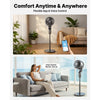 VEVOR 9-Inch Pedestal Fan, 80° Oscillating Standing Floor Fan with Quite DC Motor, Remote Control, 9 Speeds & 4 Smart Modes, 24H Timer, Adjustable Height, for Home, Bedroom, Living Room, Silver Gray