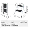 VEVOR Step Ladder 2-Step 330lbs Capacity, Ergonomic Folding Steel Step Stool with Wide Anti-Slip Pedal, Sturdy Step Stool for Adults Toddlers, Multi-Use for Household, Kitchen, Office, RVs