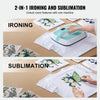 VEVOR Heat Press Machine, 12 x 10 inches Portable Heat Press, Dual-Tube Even Heating, Heat Transfer Machine with Precise Temp Control and Auto-Off, Sublimation Machine for T-shirts/Bags, Green+White