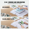 VEVOR Heat Press Machine, 12 x 10 inches Portable Heat Press, Dual-Tube Even Heating, Heat Transfer Machine with Precise Temp Control and Auto-Off, Sublimation Machine for T-shirts/Bags, Blue+White