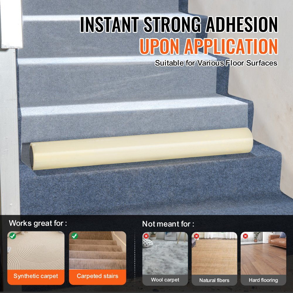 VEVOR Carpet Protection Film, 36" x 200' Floor and Surface Shield with Self Adhesive Backing & Easy Installation, Polyethylene Adhesive Car Mat Protector Roll for Construction & Renovation