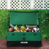 VEVOR Outdoor Storage Box, 100 Gallon Waterproof PE Tarpaulin Deck Box with Galvanized Frame, All-Weather Protection & Portable, for Camping, Garden, Poolside, and Yard, Brown & Blue