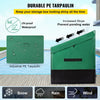 VEOVR Outdoor Storage Box, 150 Gallon Waterproof PE Tarpaulin Deck Box with Galvanized Frame, All-Weather Protection & Portable, for Camping, Garden, Poolside, and Yard, Brown & Blue
