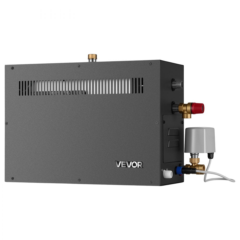 VEVOR Steam Generator, 7.5 kW Home Steam Shower System with Preheat Mode, For Bathrooms, Sauna Rooms, Spa, Direct Water Connection, Touch Control, Auto Fill & Drain, 77-131°F, 24H Timer, 177-247 ft³