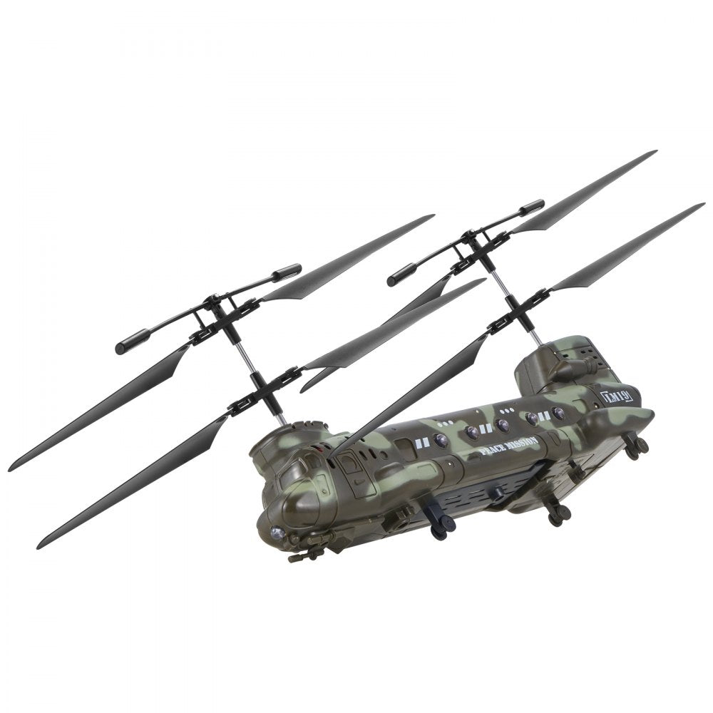 VEVOR RC Helicopter, 2.4GHz Military Remote Control Helicopter, 3.5 Channel RC Airplane for Kid, 20 Mins Flight Time, One-Key Takeoff/Landing & LED Lights, Flying Plane Toys for Kids Ages 8 and up