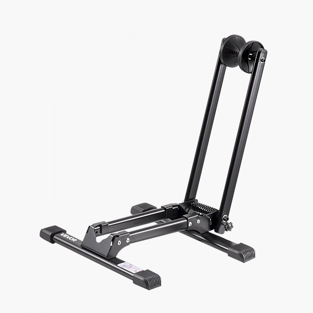 VEVOR Bike Rack, Fits 20 to 29 Inch Mountain & Road Bikes, Alloy Steel Rust-Resistant Bike Floor Stand Rack, Foldable Bicycle Stand for Entryway, Garage, Home Bikes Parking & Storage, 1 Pack, Black
