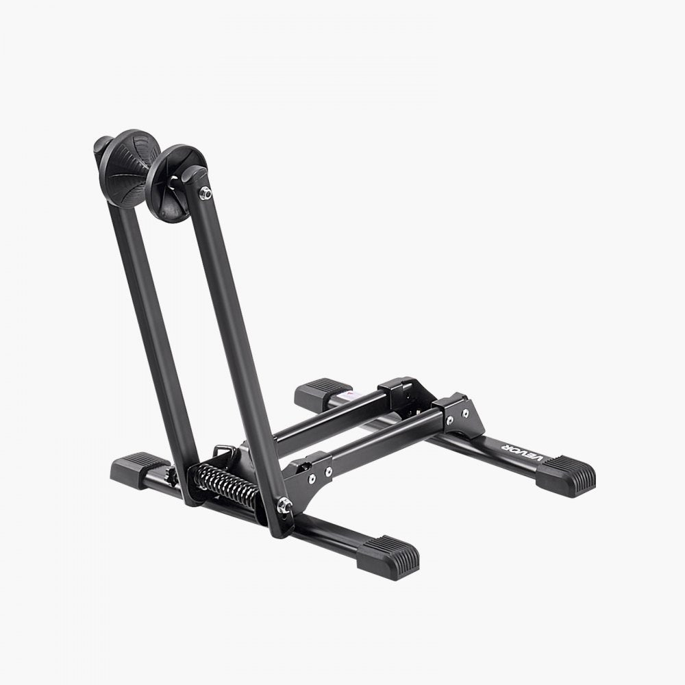 VEVOR Bike Rack, Fits 20 to 29 Inch Mountain & Road Bikes, Alloy Steel Rust-Resistant Bike Floor Stand Rack, Foldable Bicycle Stand for Entryway, Garage, Home Bikes Parking & Storage, 1 Pack, Black