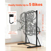 VEVOR Bike Rack, 300LBS/136KG Capacity for up to 5 Bikes, Freestanding Bike Storage Rack, Carbon Steel Vertical Bicycle Stand for Home, Yard, Garage, Living Room, Indoor/Outdoor Bicycle Storage Stand