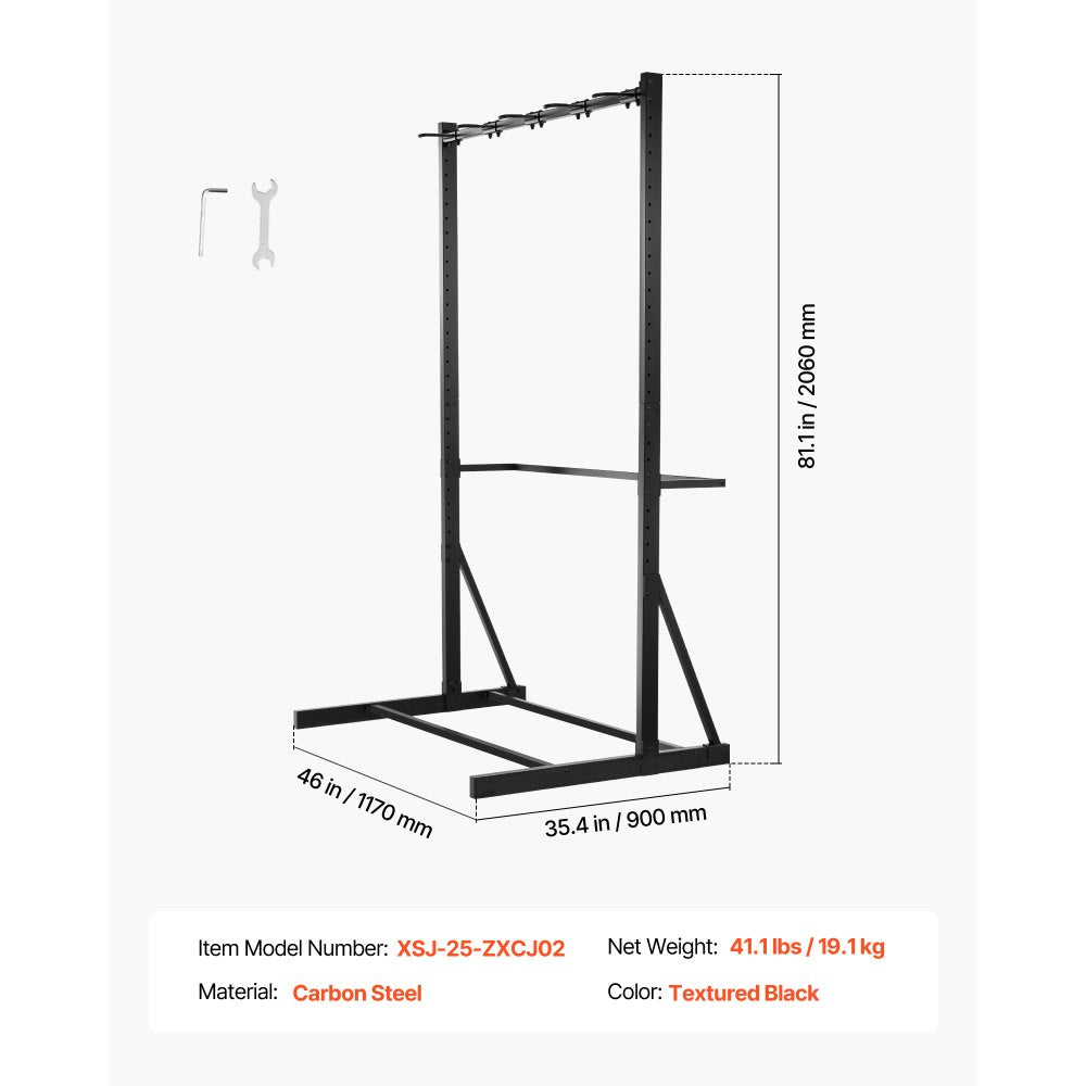 VEVOR Bike Rack, 300LBS/136KG Capacity for up to 5 Bikes, Freestanding Bike Storage Rack, Carbon Steel Vertical Bicycle Stand for Home, Yard, Garage, Living Room, Indoor/Outdoor Bicycle Storage Stand