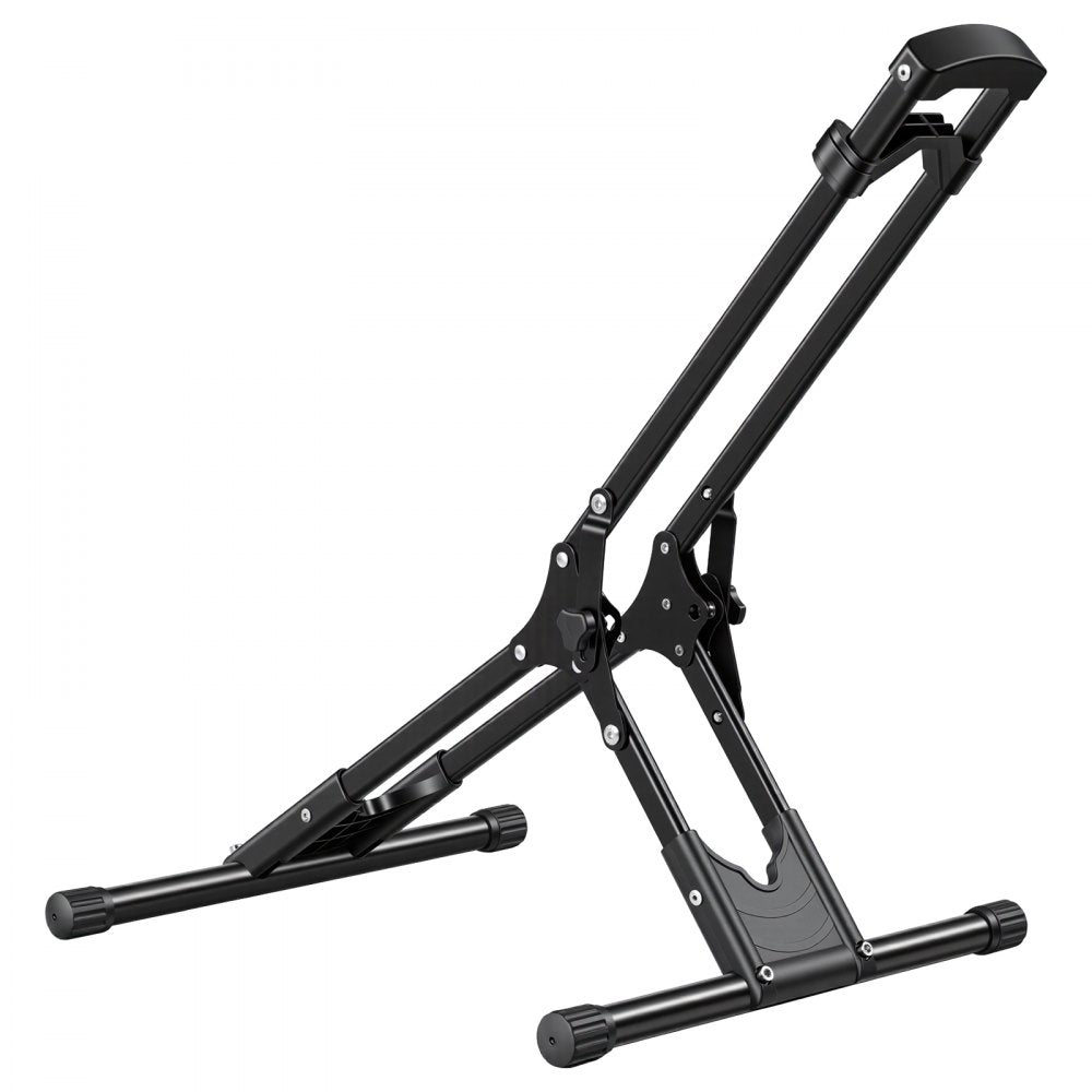 VEVOR Bike Stand, Foldable Freestanding Bike Storage Rack, Carbon Steel Garage Bicycle Floor Stand, Fits 20-29 in Wheel Diameters, Drill-Free Installation, Ideal for Garage, Apartment, Home, Black